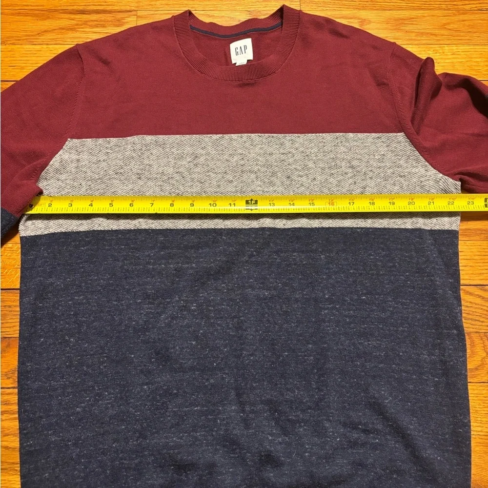 GAP Men's Crewneck Sweater - Burgundy, Gray, and Navy